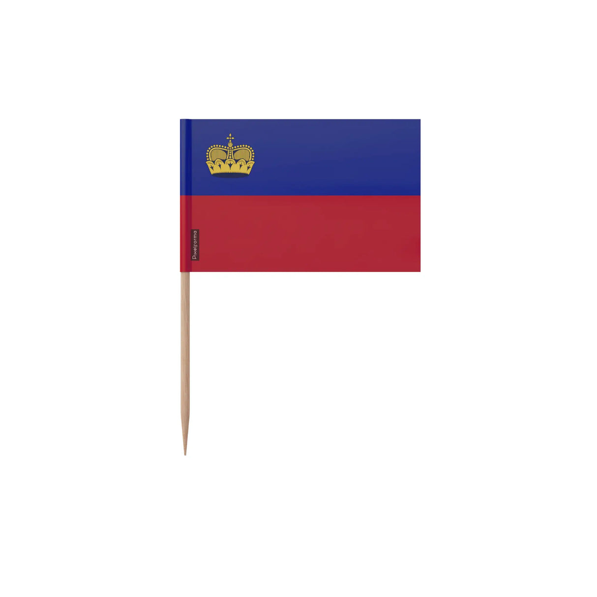 Cure-dents drapeau liechtenstein bambou plastique adhésif