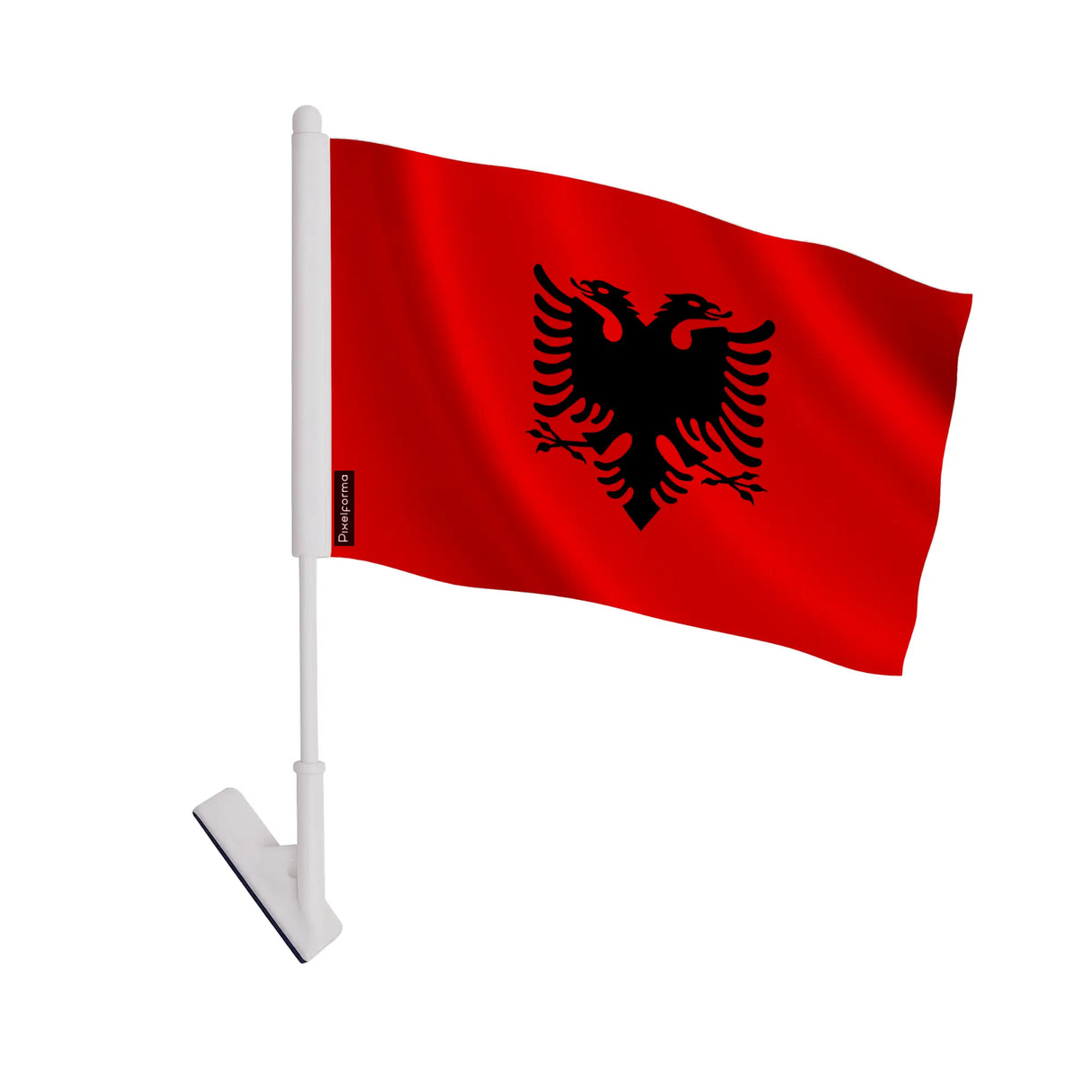 Drapeau adhésif albanie polyester souple facile à coller