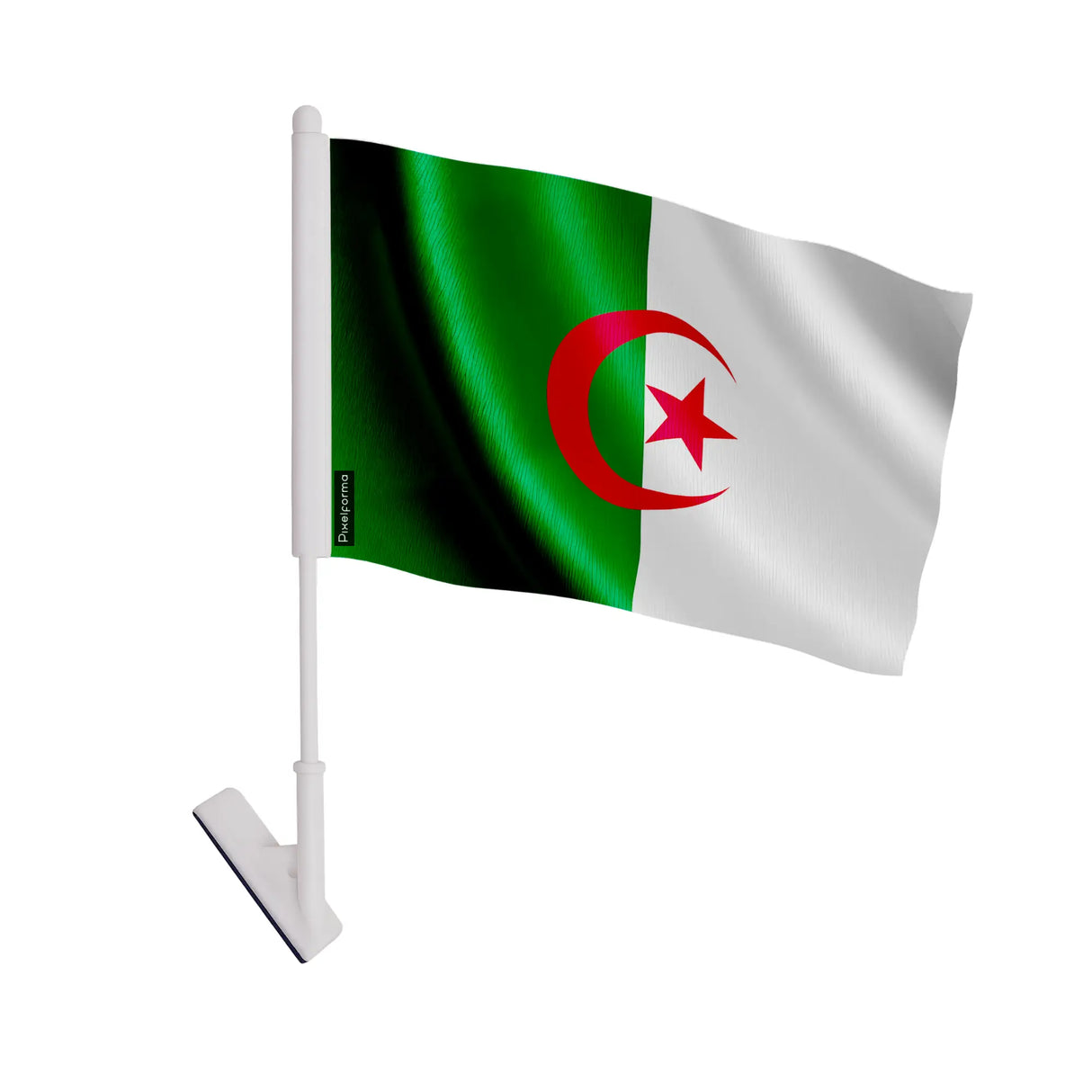 Drapeau adhésif algérie polyester souple facile à coller