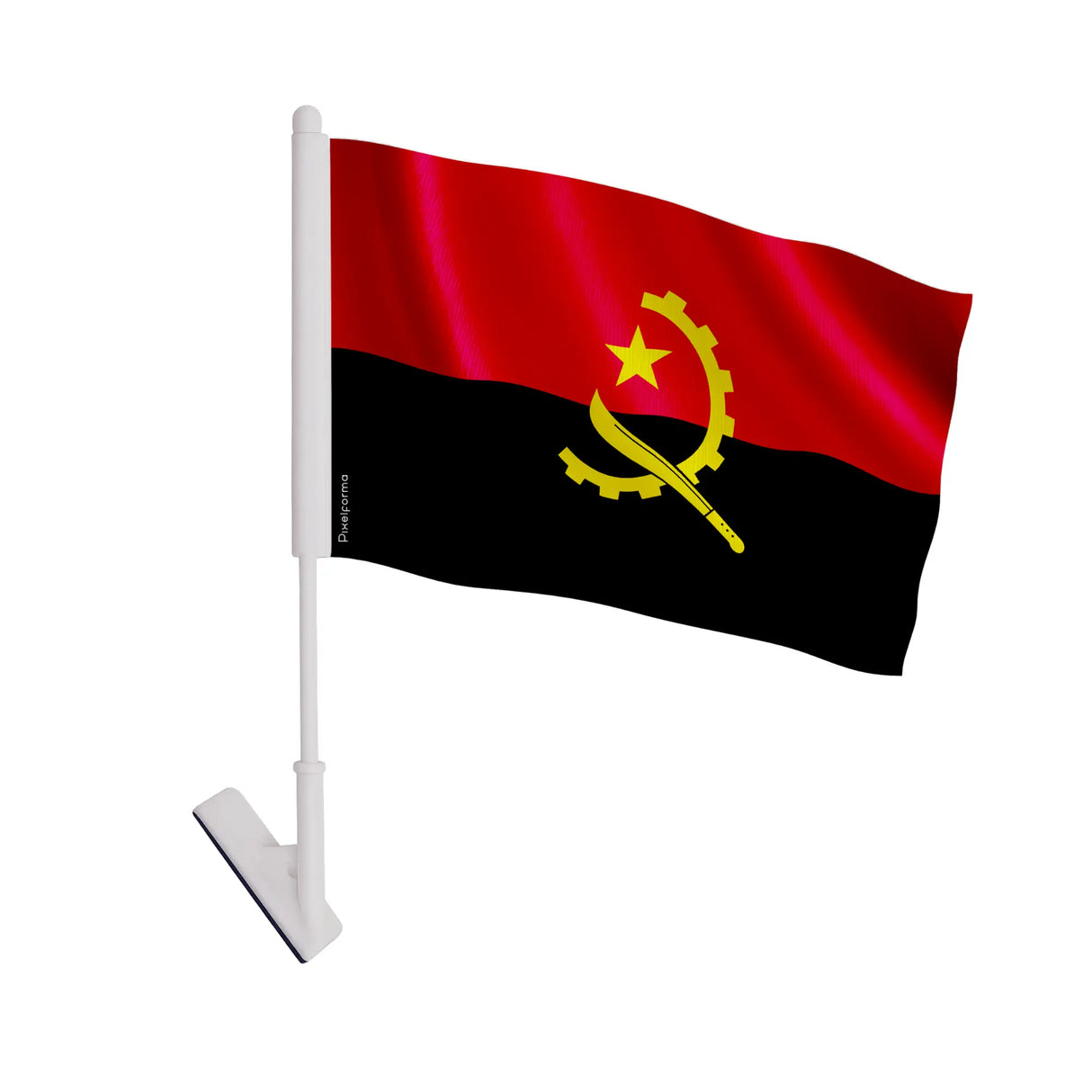 Drapeau adhésif angola polyester souple facile à coller
