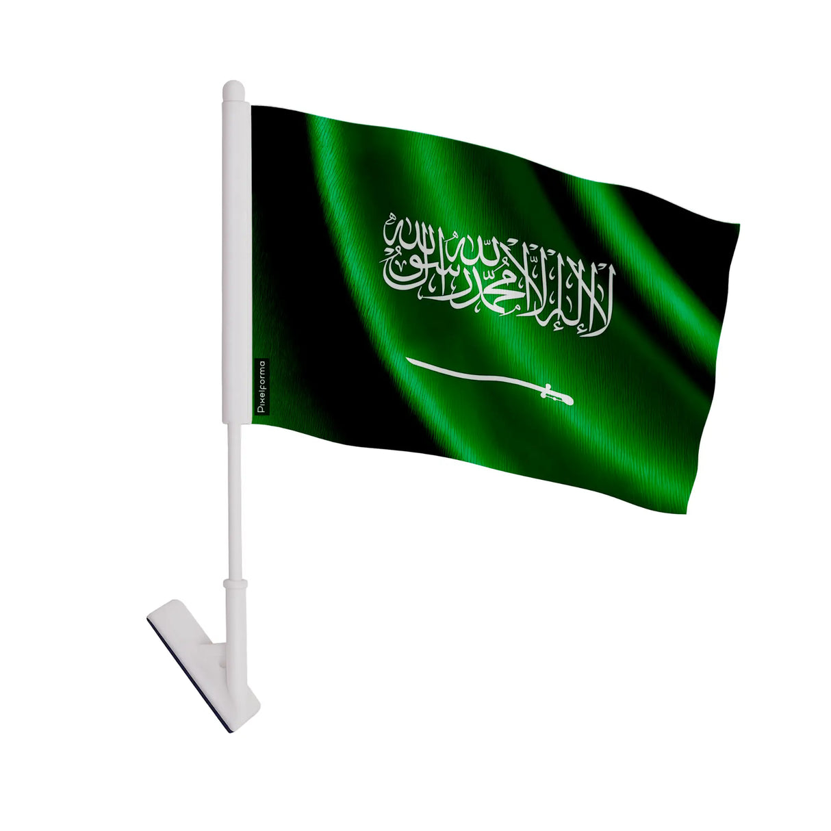 Drapeau adhésif arabie saoudite polyester pour vitrine