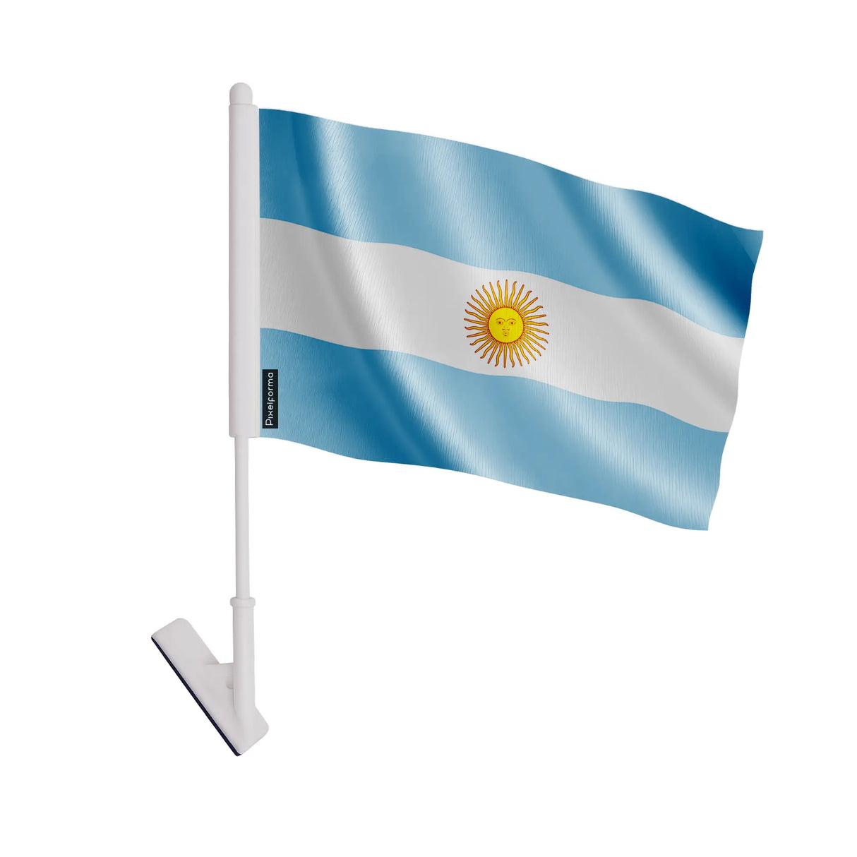 Drapeau adhésif argentine polyester souple facile à poser