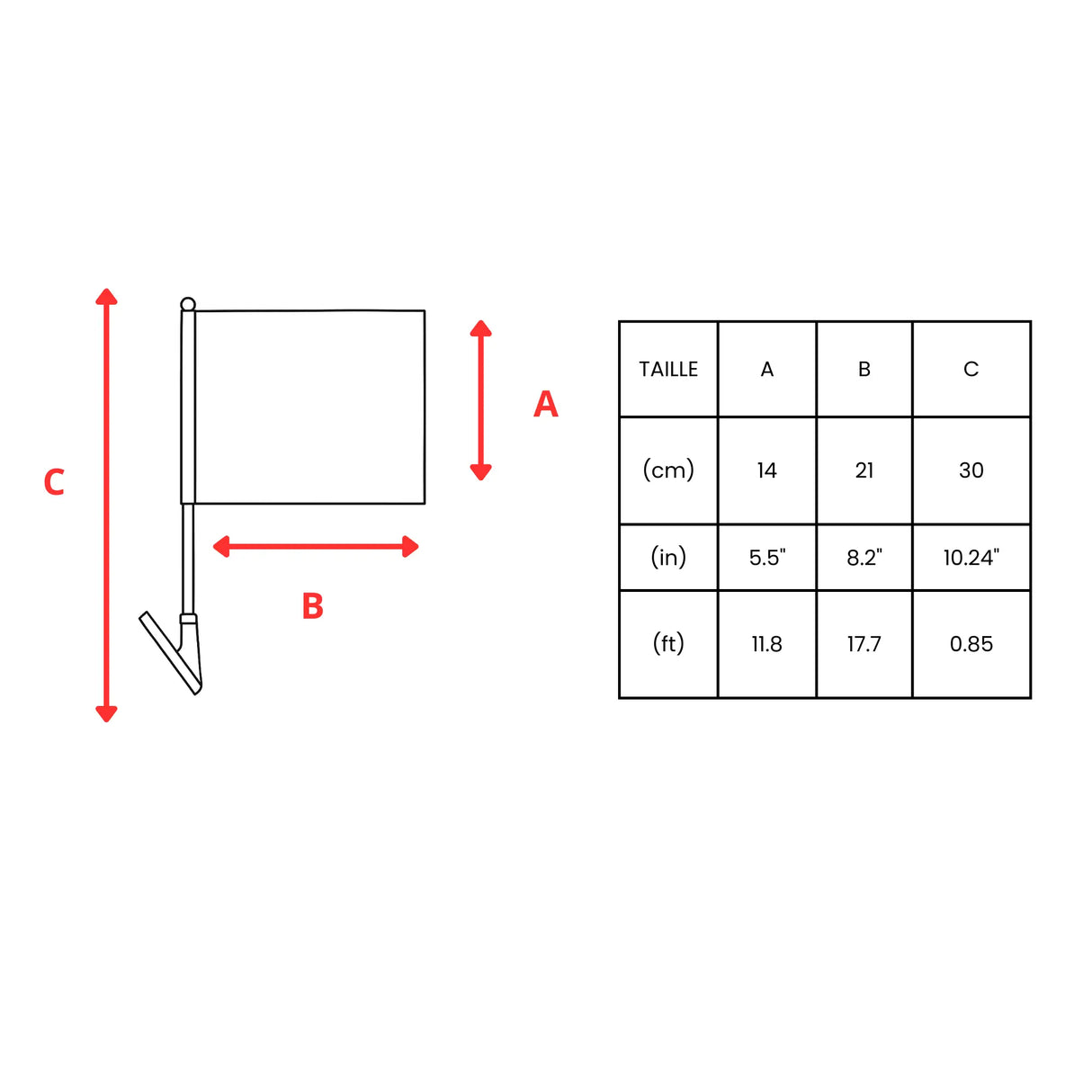 Drapeau adhésif barbade en polyester facile à coller