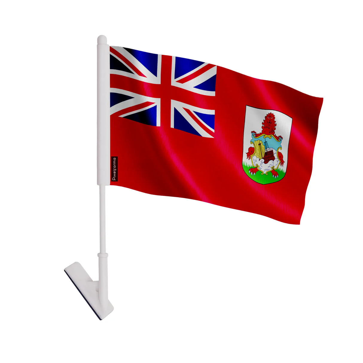 Drapeau adhésif bermudes polyester souple facile à poser