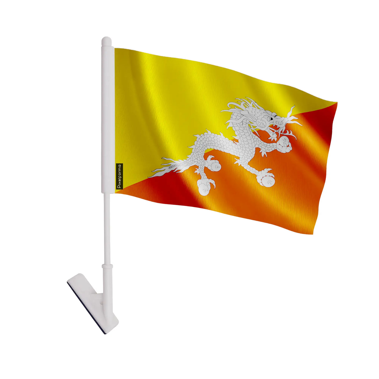 Drapeau adhésif bhoutan polyester souple facile à poser