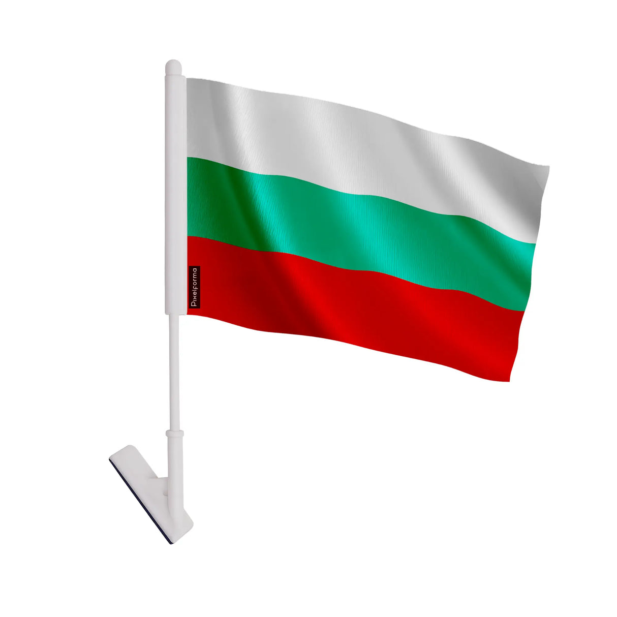 Drapeau adhésif bulgarie polyester souple facile à coller