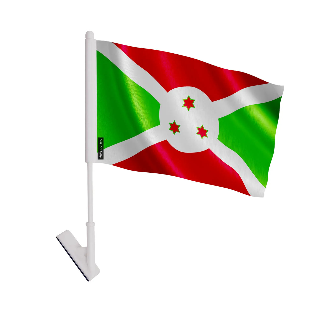 Drapeau adhésif burundi polyester souple facile à coller