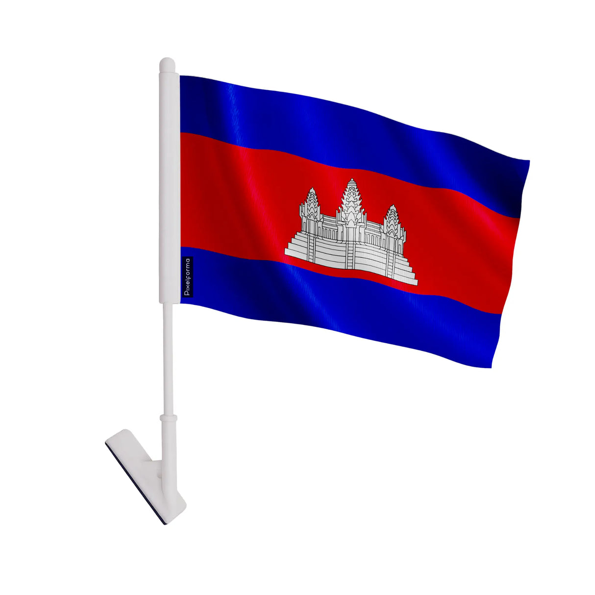 Drapeau adhésif cambodge polyester souple facile à coller
