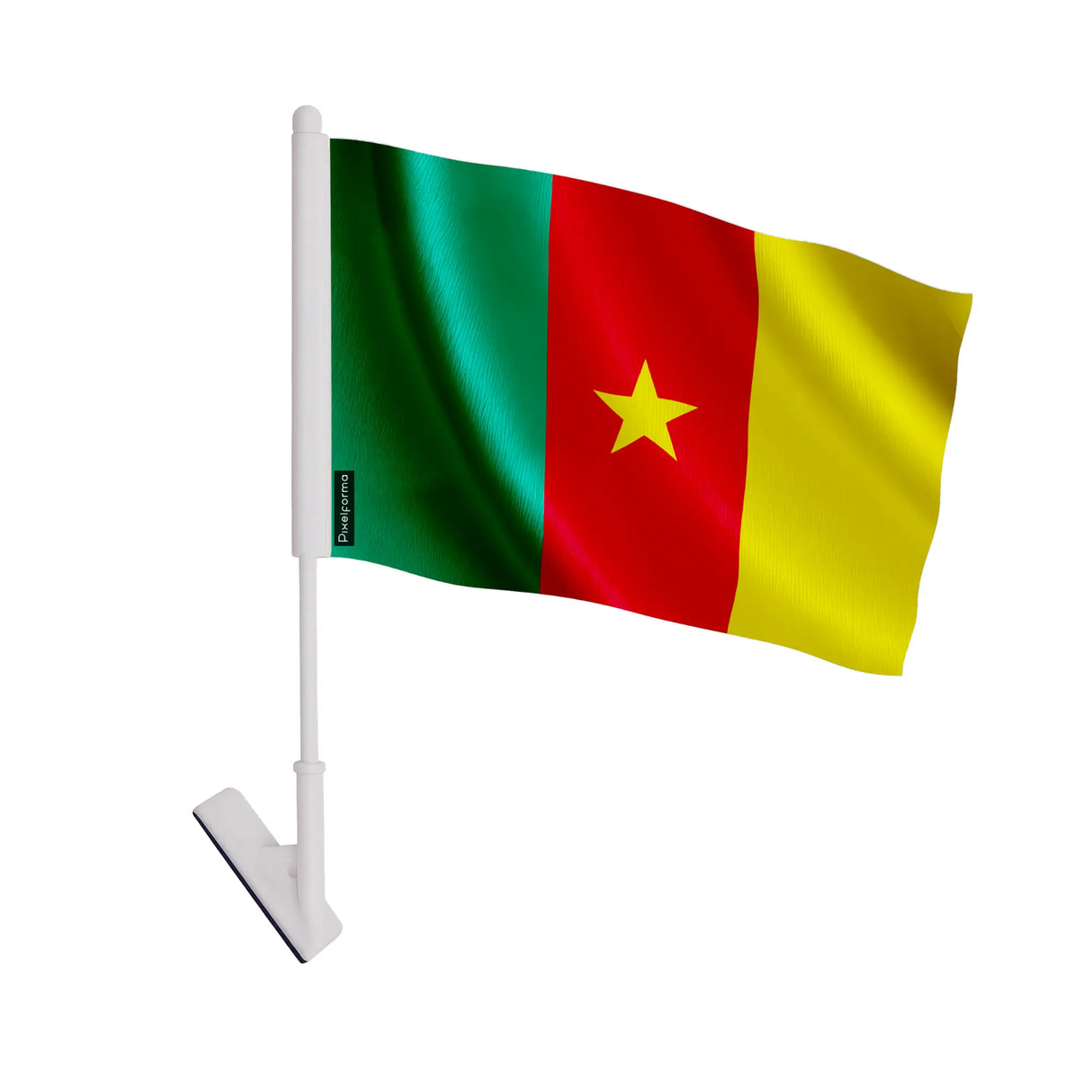 Drapeau adhésif cameroun polyester souple facile à coller