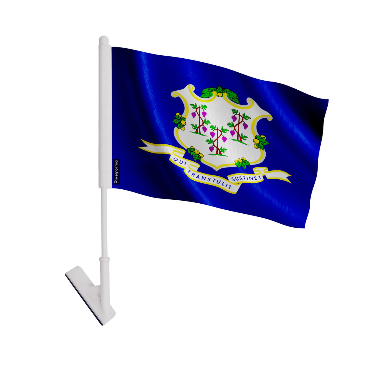 Drapeau adhésif connecticut polyester souple facile à poser