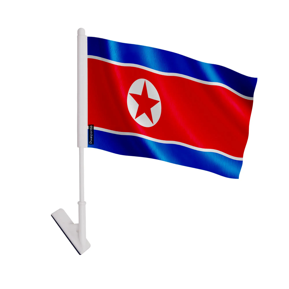 Drapeau adhésif corée du nord polyester facile à coller