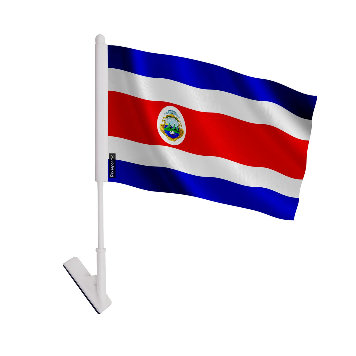 Drapeau adhésif costa rica polyester souple facile à coller