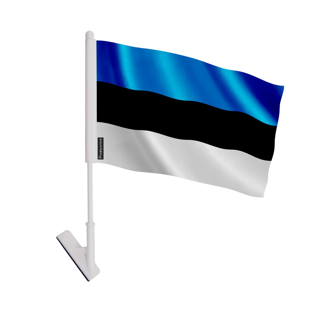 Drapeau adhésif estonie polyester souple facile à coller