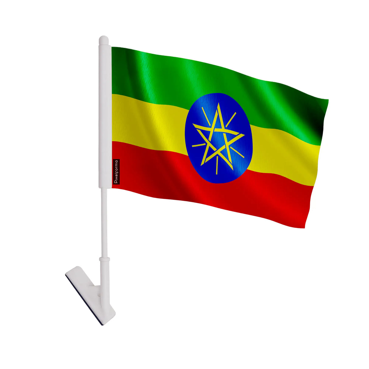 Drapeau adhésif éthiopie polyester souple facile à poser