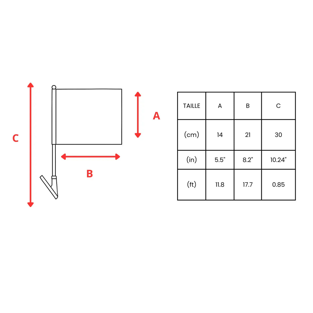 Drapeau adhésif gris clair polyester souple facile à coller