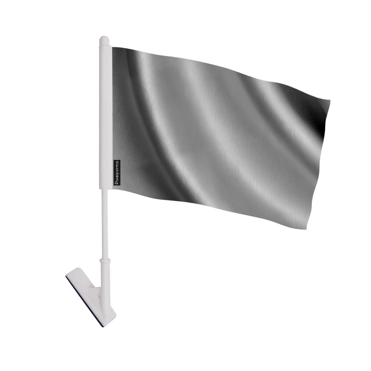 Drapeau adhésif gris foncé polyester souple vitrine facile