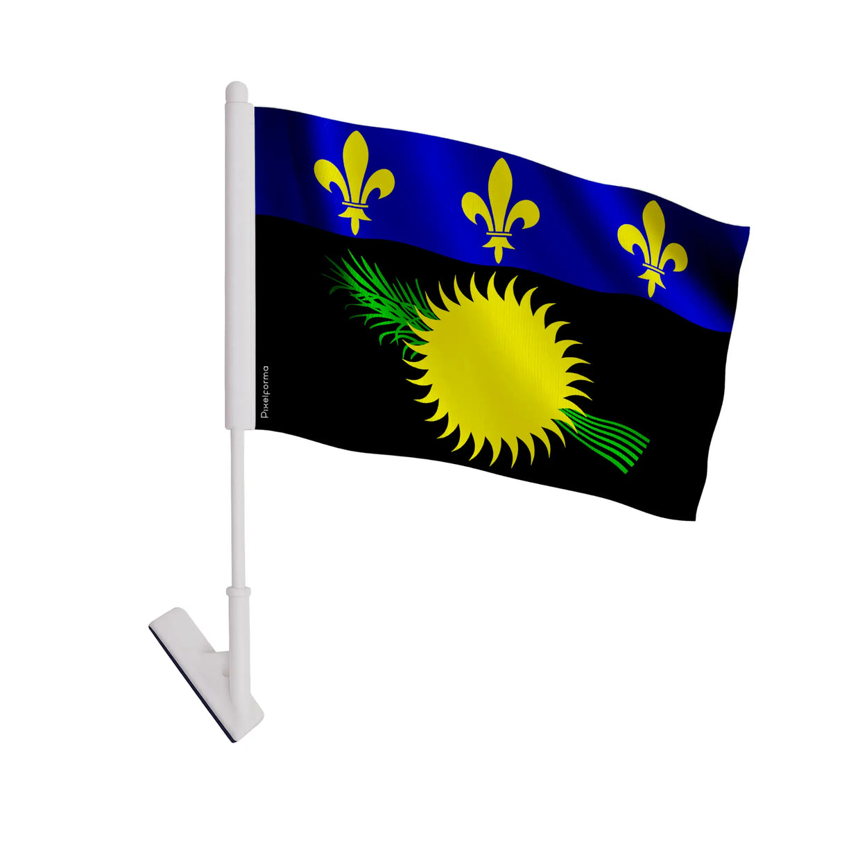 Drapeau adhésif guadeloupe polyester souple facile à coller
