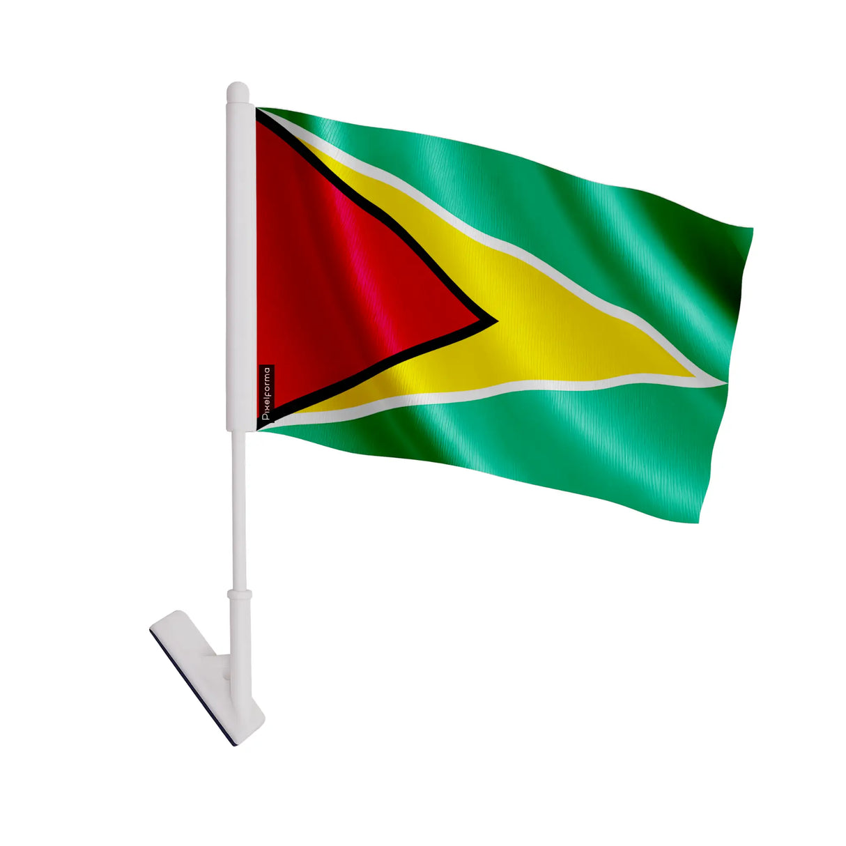 Drapeau adhésif guyana polyester souple facile à coller