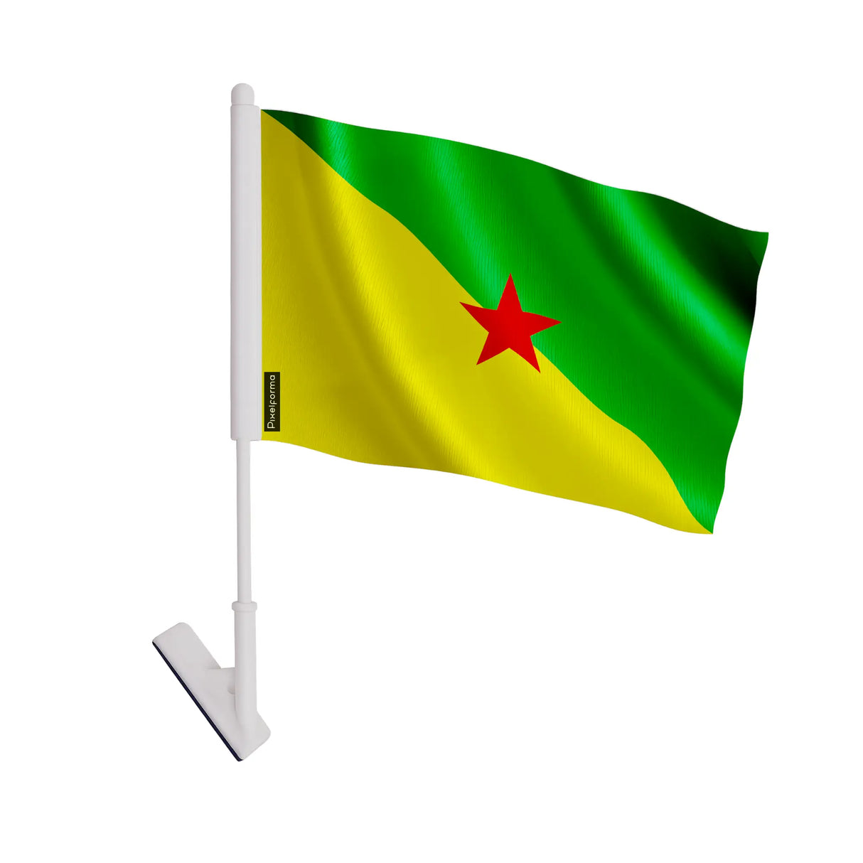 Drapeau adhésif guyane polyester souple facile à coller