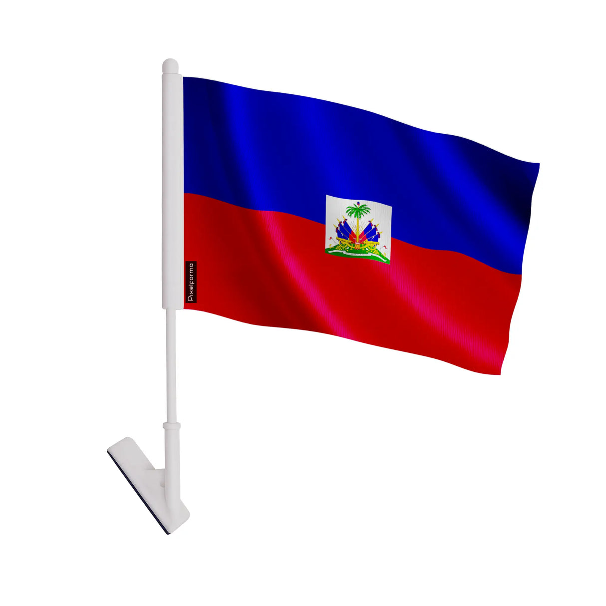 Drapeau adhésif haïti polyester souple facile à poser