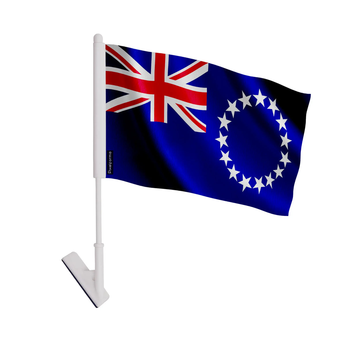 Drapeau adhésif îles cook polyester souple facile à poser