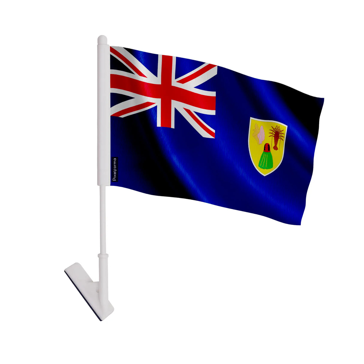 Drapeau adhésif îles turques-et-caïques en polyester souple