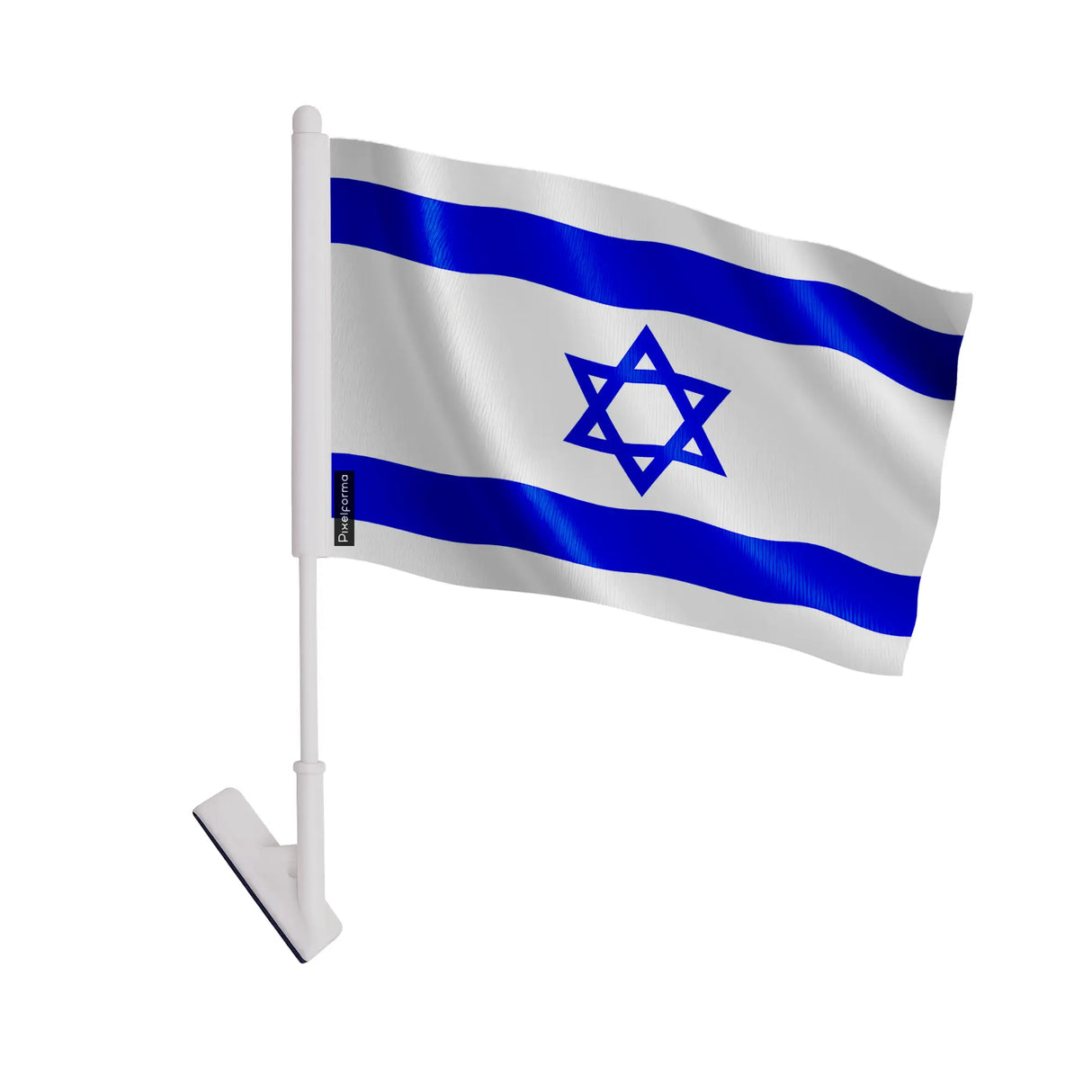 Drapeau adhésif israël polyester souple pour vitrine