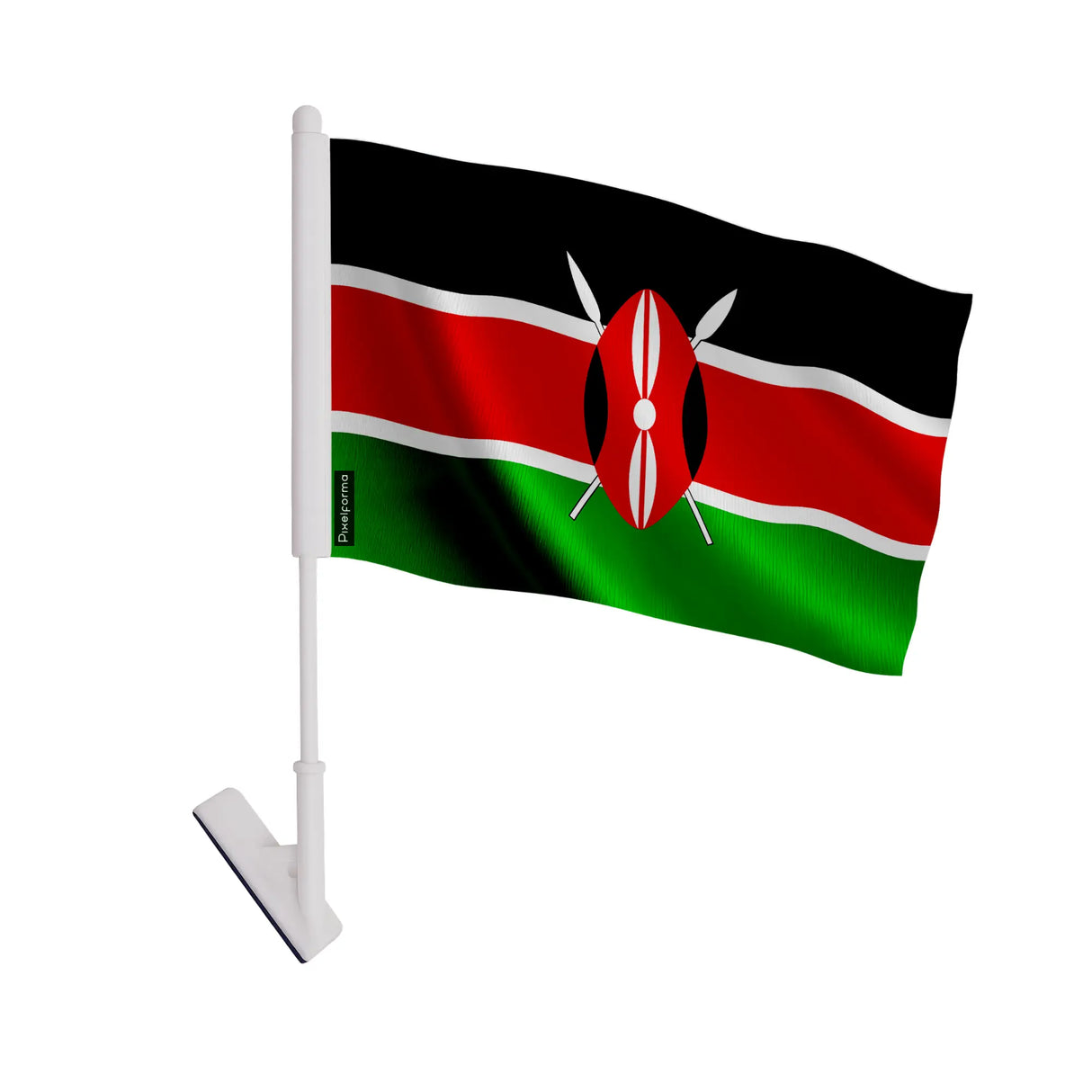 Drapeau adhésif kenya en polyester souple facile à coller