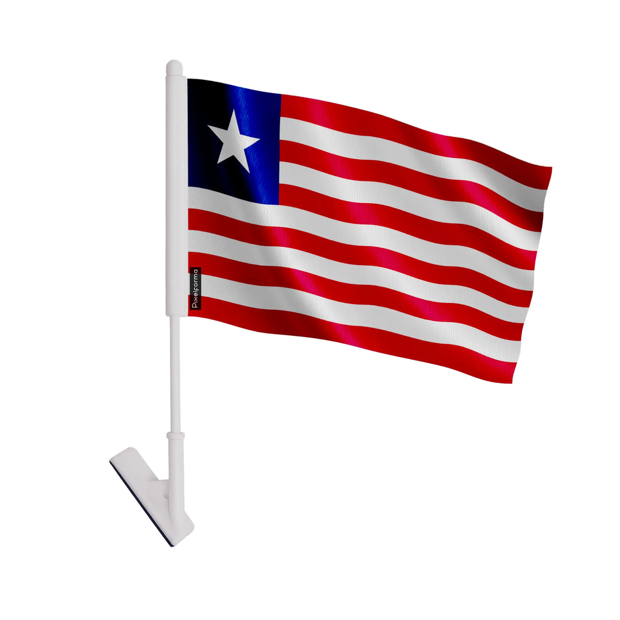 Drapeau adhésif liberia polyester souple facile à poser