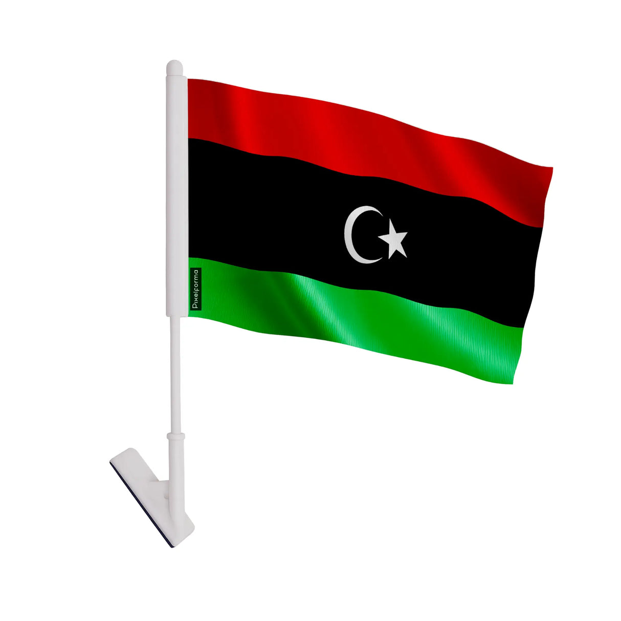 Drapeau adhésif libye polyester souple facile à coller