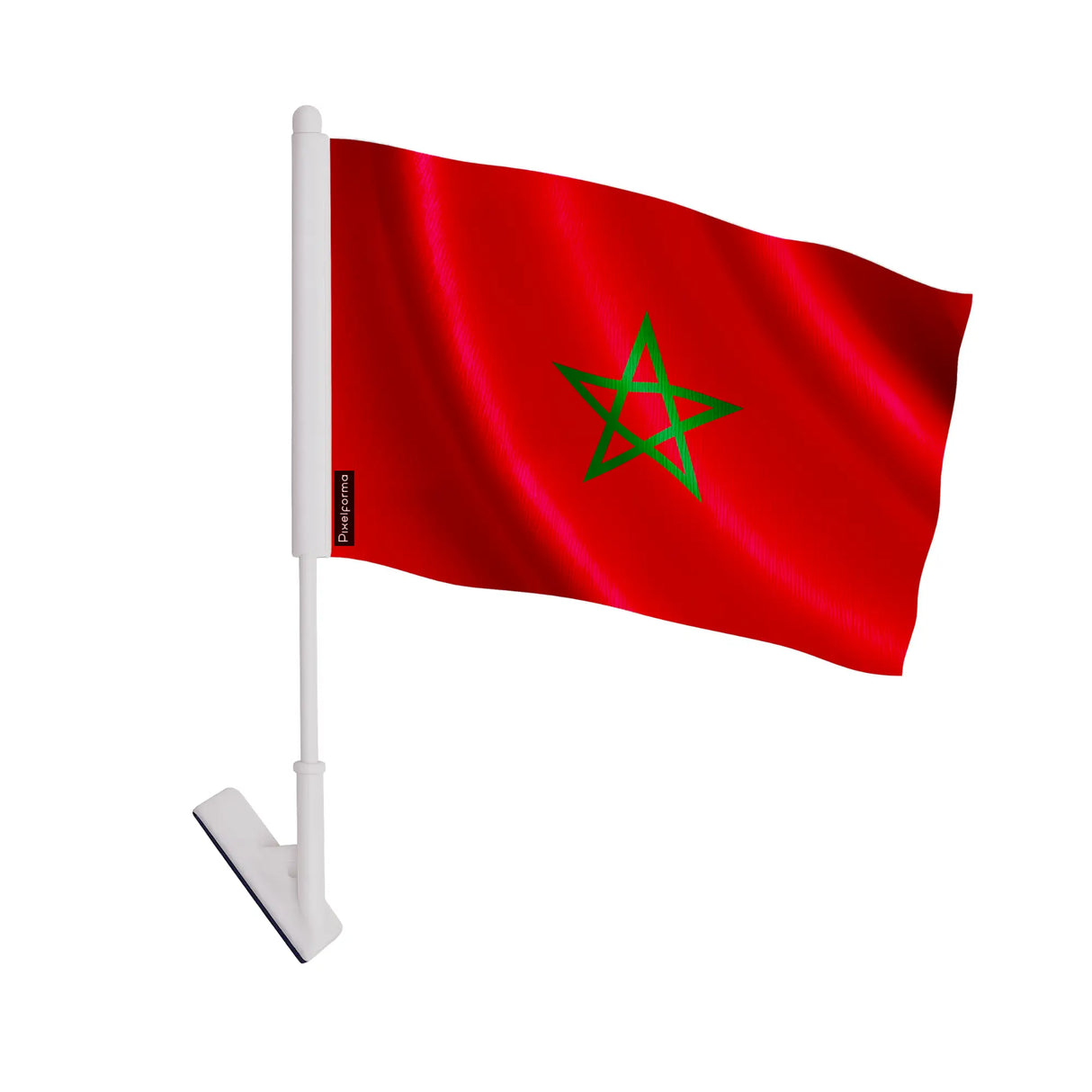 Drapeau adhésif maroc polyester souple facile à coller