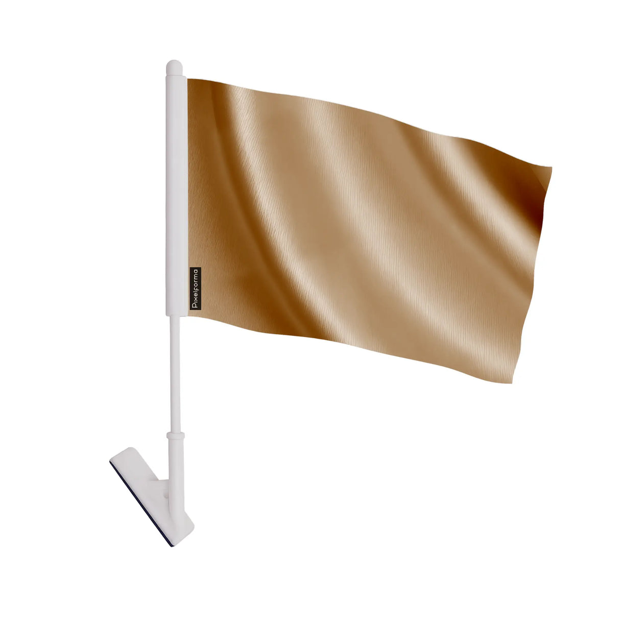 Drapeau adhésif marron polyester souple pour vitrine