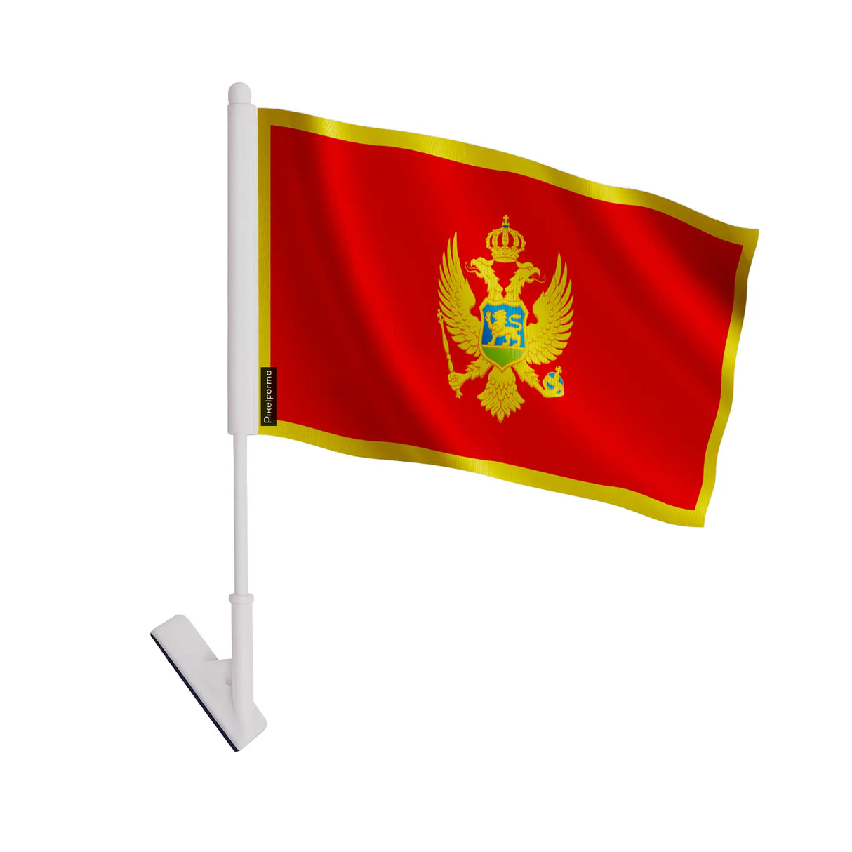 Drapeau adhésif monténégro polyester facile à coller