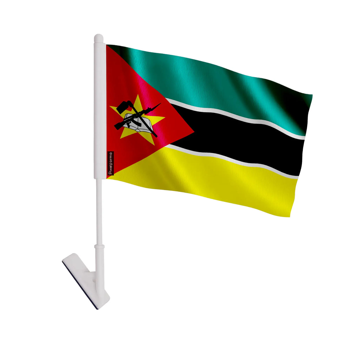 Drapeau adhésif mozambique en polyester facile à coller