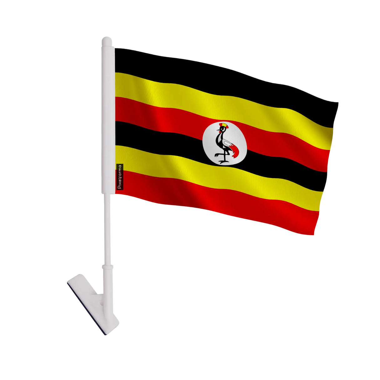 Drapeau adhésif ouganda polyester souple facile à coller