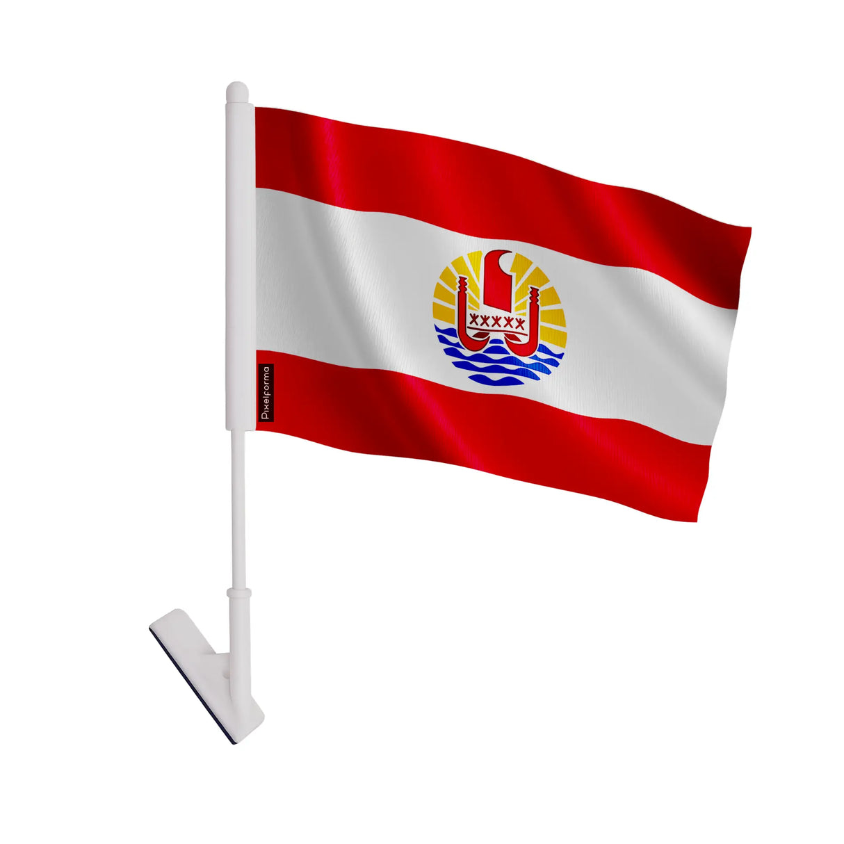 Drapeau adhésif polynésie française polyester facile à coller