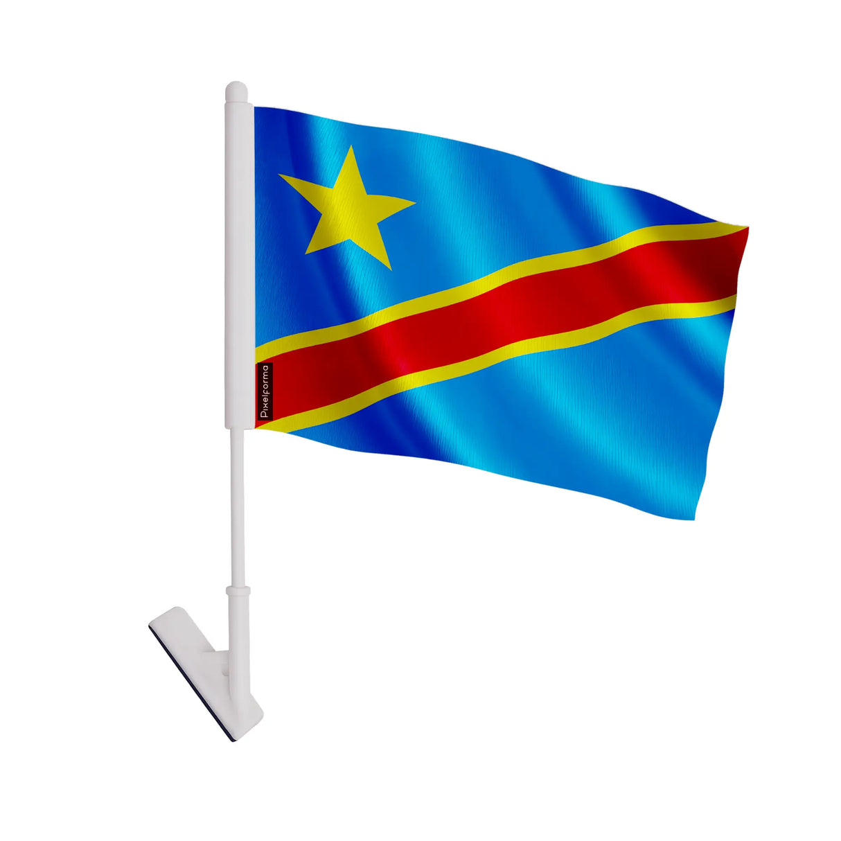 Drapeau adhésif république démocratique polyester facile à coller