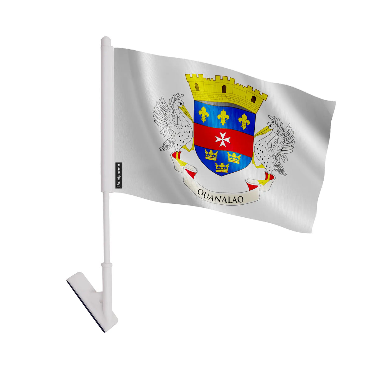 Drapeau adhésif saint-barthélemy polyester facile à coller