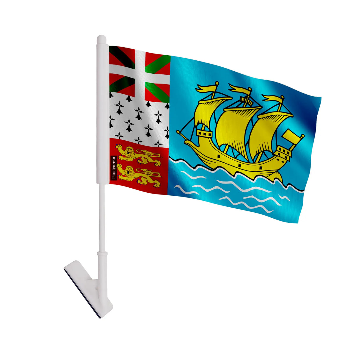 Drapeau adhésif saint-pierre-et-miquelon polyester souple