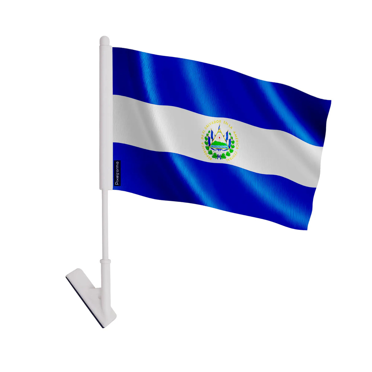 Drapeau adhésif salvador polyester souple facile à poser