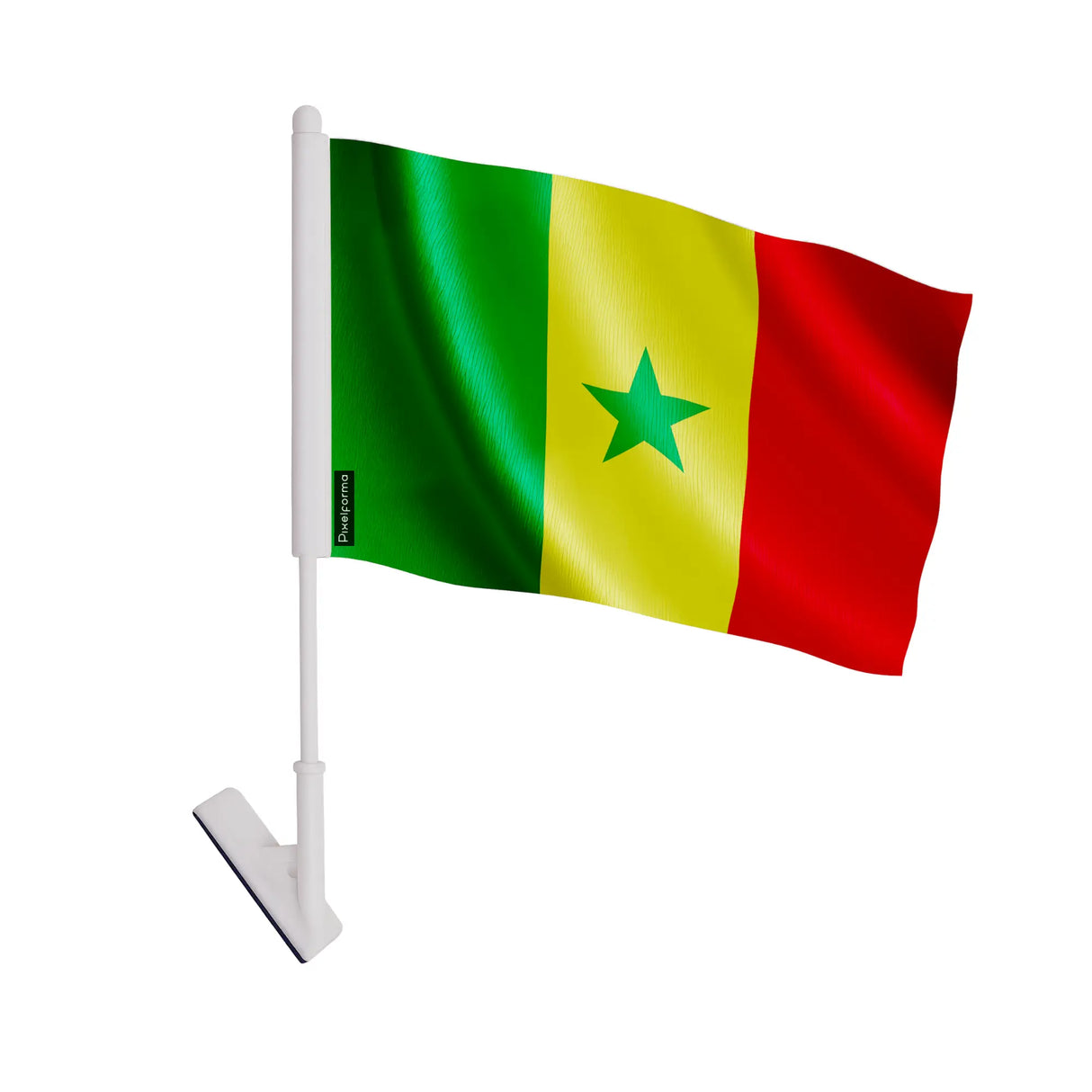 Drapeau adhésif sénégal polyester souple facile à coller