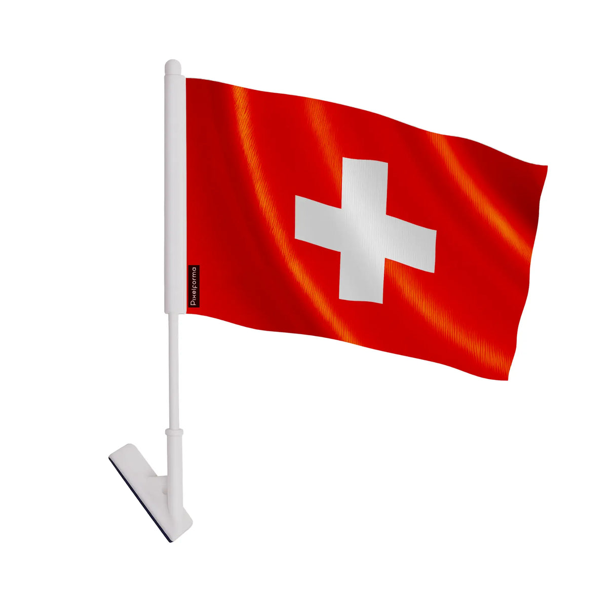 Drapeau adhésif suisse polyester souple facile à coller