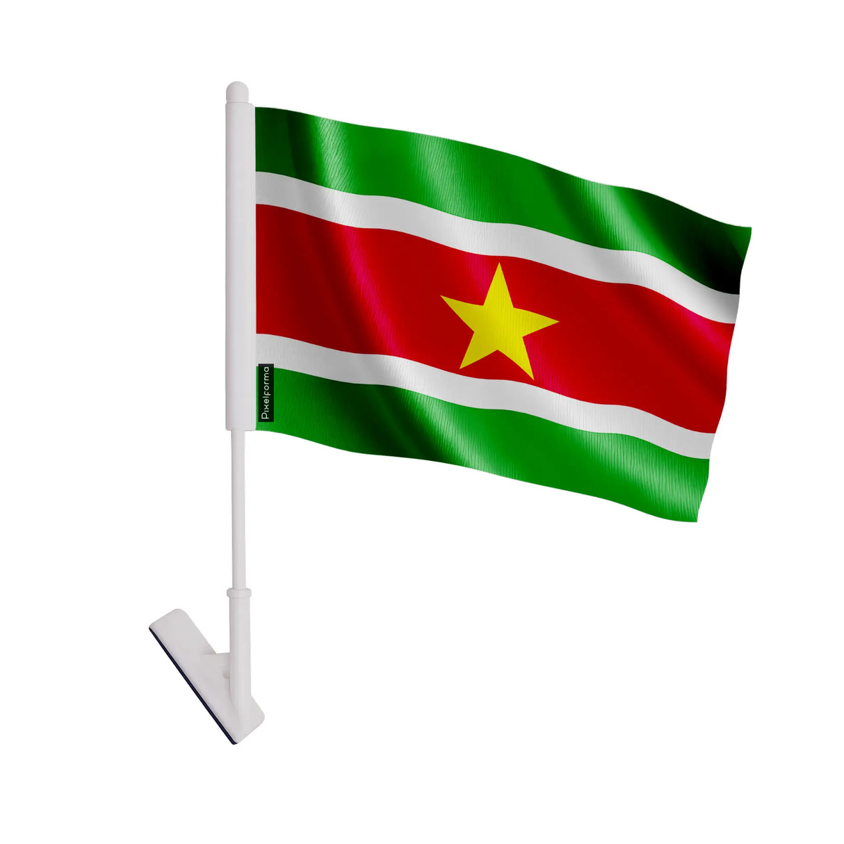 Drapeau adhésif suriname polyester souple facile à coller