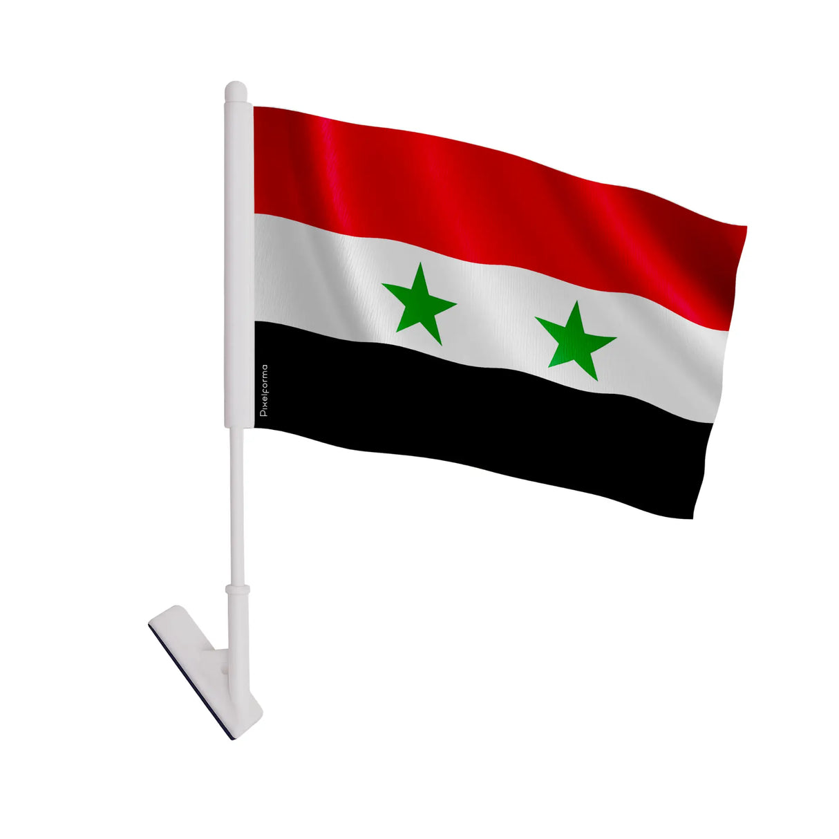 Drapeau adhésif syrie polyester souple facile à poser