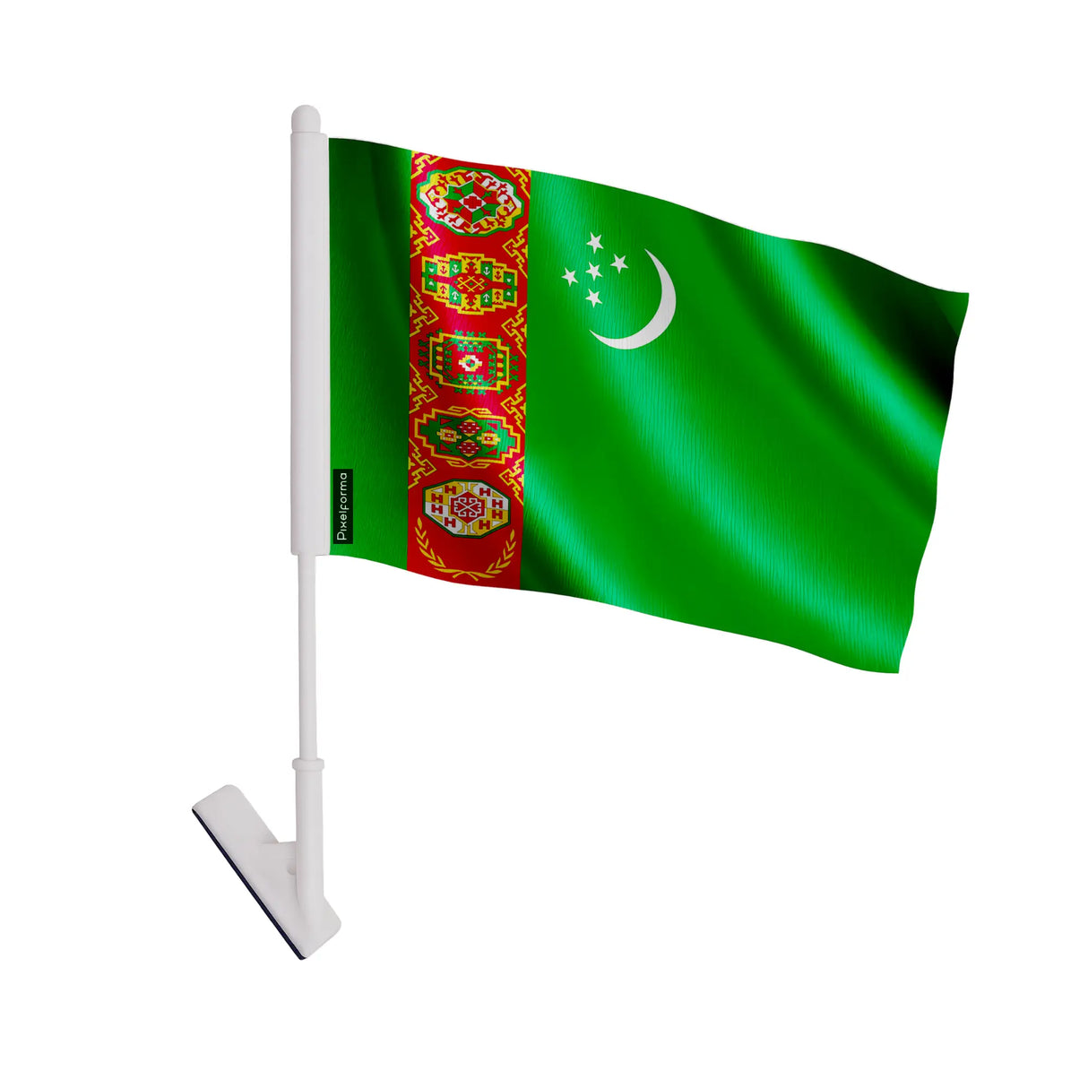 Drapeau adhésif turkménistan polyester souple facile à coller