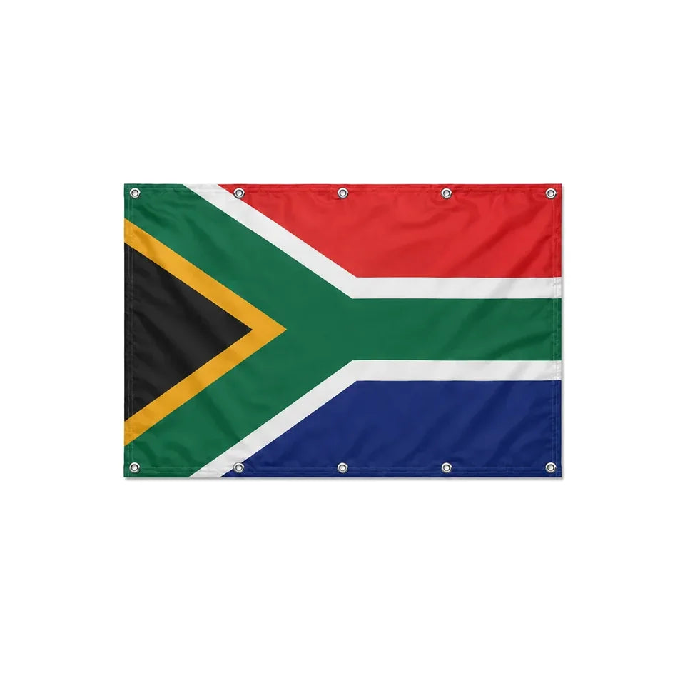 Drapeau de l'Afrique du Sud format S en polyester avec dix œillets