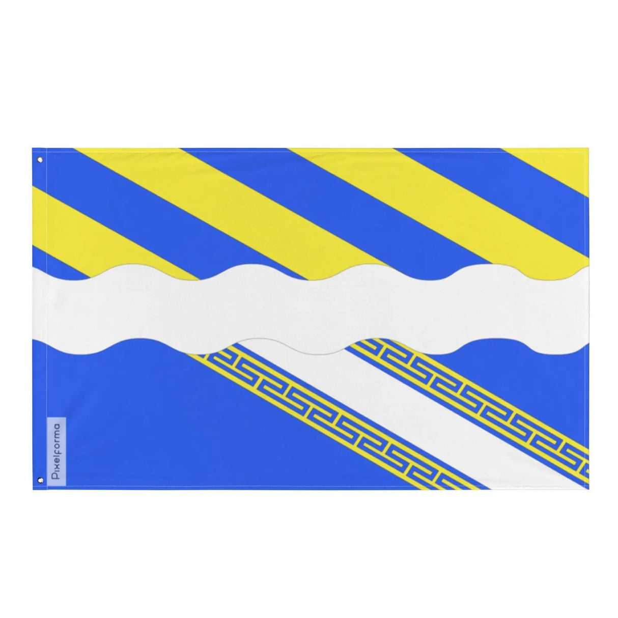 Drapeau aisne en polyester résistant ourlet renforcé