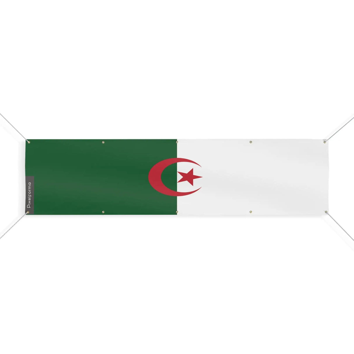 Drapeau algérie polyester résistant avec 10 œillets