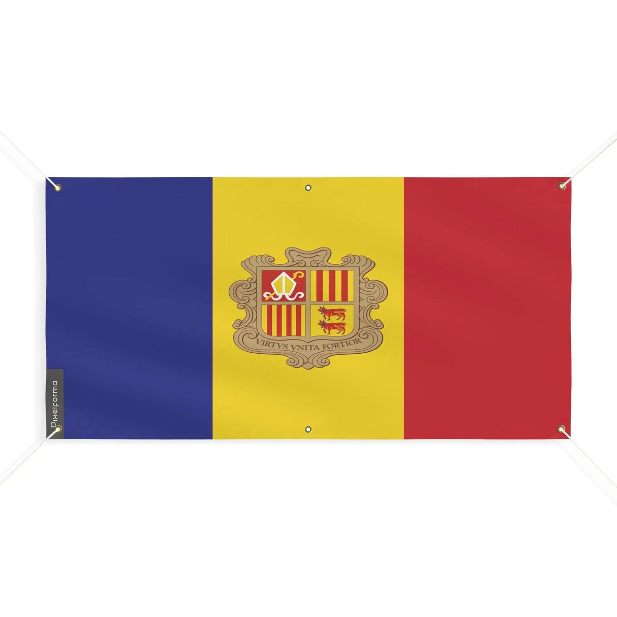 Drapeau andorre polyester résistant aux intempéries œillets