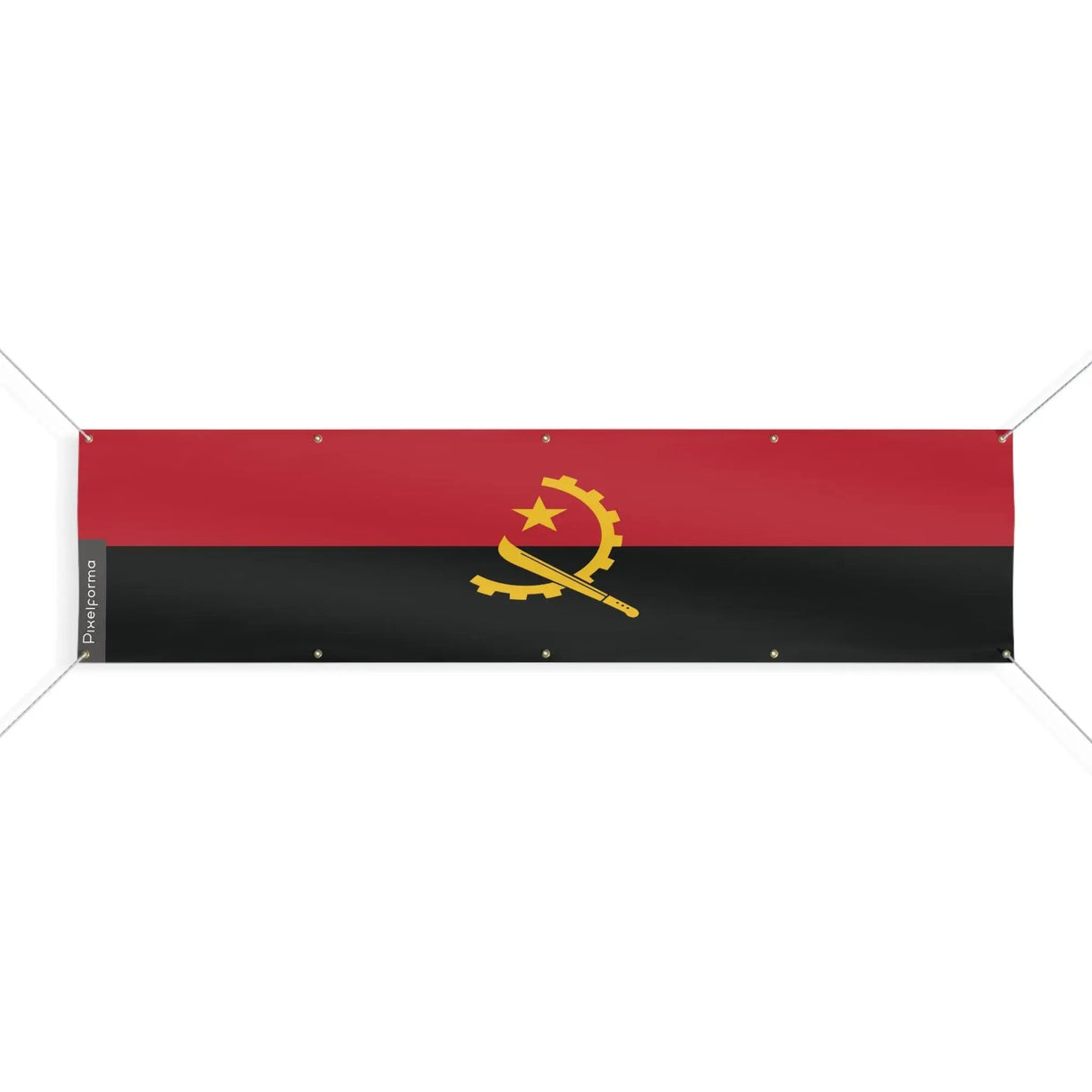 Drapeau angola polyester résistant avec 10 œillets